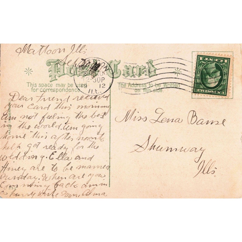 Vintage 1912 Best Wishes Chrysanthemum Embossed Postcard Made in Germany VG - Picture 2 of 2